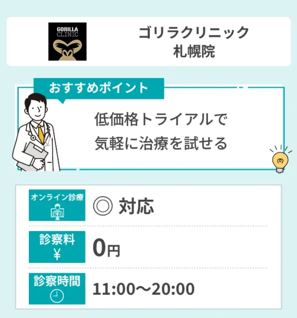 ゴリラクリニック 札幌院